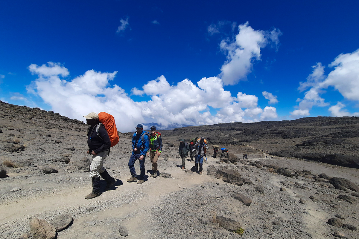 Climbers Ascending to Kilimanjaro Summit